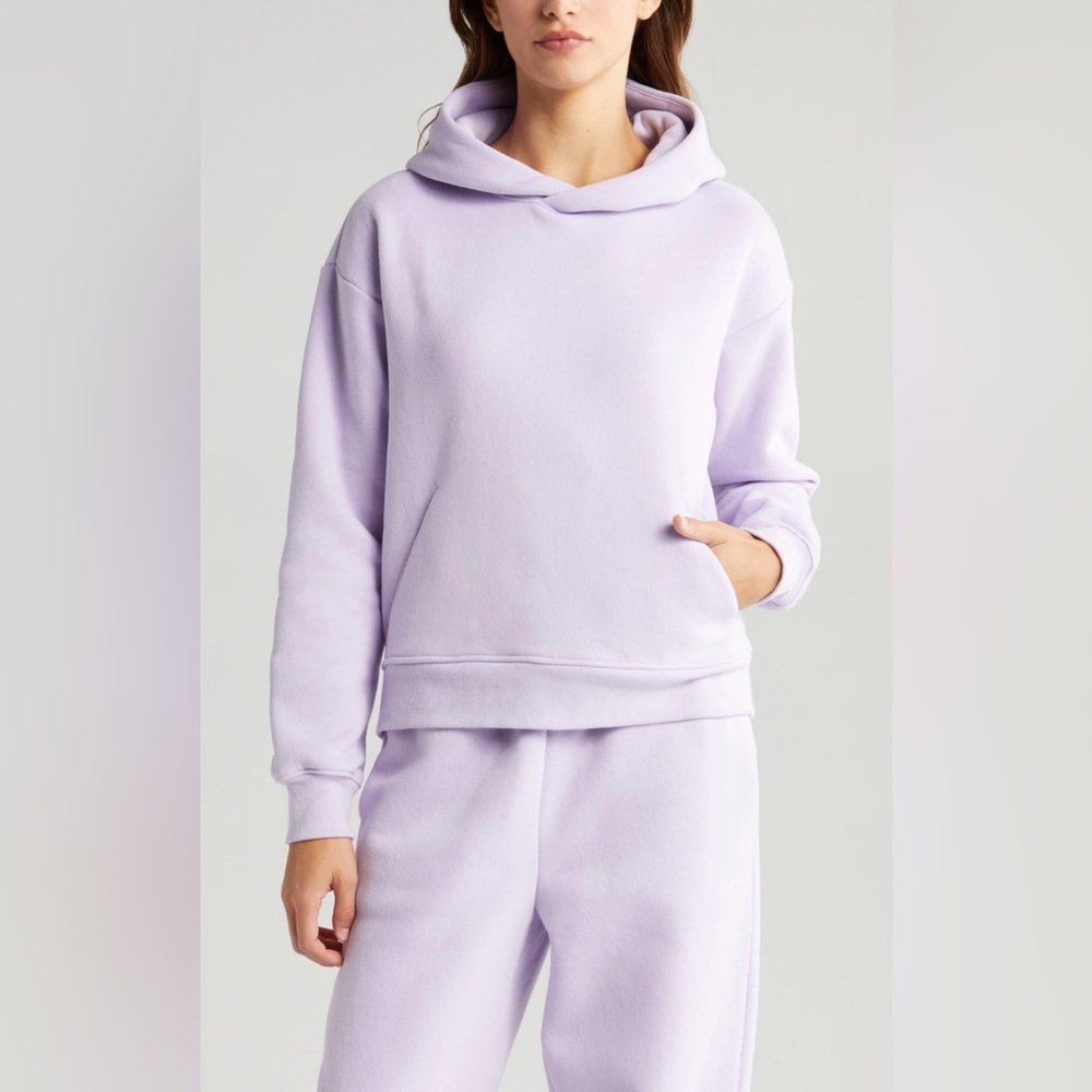 Zella Cara Ultracozy Cotton Blend Fleece Matching Set in Purple NWT - XS